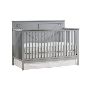 Farmhouse Gray Solid Wood Oxford Baby Montauk 4-in-1 Convertible Crib - 3/4 Angle | Bambi Baby