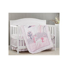 Pink & Lavender Unicorn Crib Bedding Set - Front View in White Crib | Bambi Baby