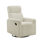 Corduroy Pearl White Oxford Baby Layton Glider Recliner - Three Quarter View | Bambi Baby