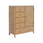 Soho Baby Everlee Chifferobe Honey Wood Six-Drawer Nursery Storage - 3/4 View | Bambi Baby
