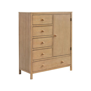 Soho Baby Everlee Chifferobe Honey Wood Six-Drawer Nursery Storage - 3/4 View | Bambi Baby