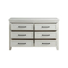Rustic White Wood 6 Drawer Dresser - All Drawers Open Front View | Bambi Baby