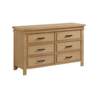 Honey Wood Soho Baby Mystic 6 Drawer Dresser - 3/4 Side View | Bambi Baby