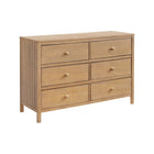 Honey Wood Everlee 6 Drawer Double Dresser - 3/4 Angle View | Bambi Baby