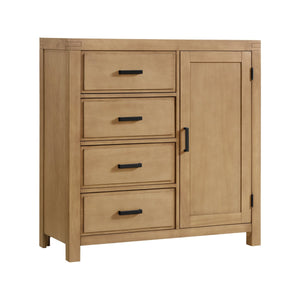 Honey Wood Soho Baby Mystic Chifferobe 4-Drawer with Cabinet - Front Angle | Bambi Baby