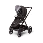 Black Valco Baby Ark Single Stroller - Three-Quarter Front View with Adjustable Handlebar | Bambi Baby