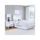 Ash Linen Two-Tone Westwood Design Rowan Twin Bed with Nightstand - Styled Room Scene | Bambi Baby