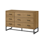 Natural Oak Newport Double Dresser - 3/4 View with Matte Black Legs | Bambi Baby