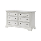 Brushed White Wood Westwood Design Olivia 6 Drawer Dresser - 3/4 Angle View | Bambi Baby