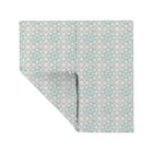 Mint Green Tile Vegan Leather Play Mat - Unfolded Flat Lay with Corner Peeled | Bambi Baby