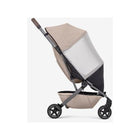 White Mesh Mosquito Net Cover on Tan Joolz Aer2 Lightweight Travel Stroller - Side View | Bambi Baby