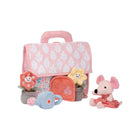 Pink Velour Garden Cottage Plush Set - Accessories Displayed with Mouse Plush | Bambi Baby