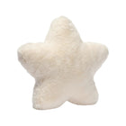 Creamy White Faux Fur Star Plush Pillow - Three-Quarter Side Profile | Bambi Baby