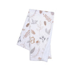 White Minky Woodland Baby Blanket Angled Fold - Squirrel & Pinecone Forest Print | Bambi Baby