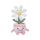 Pink & White Velour Daisy Dreams Flower Pot Plush Toy 11 Inch - Front View | Bambi Baby