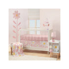 Pink Daisy Dreams Crib Bedding Set with Skirt & Blanket in Full Nursery Room Scene | Bambi Baby