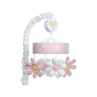 Pink & White Plush Daisy Musical Baby Crib Mobile - Side Profile View | Bambi Baby