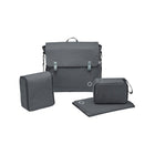 Graphite Maxi Cosi Luxury Diaper Bag with Insulated Bottle Bag and Changing Pad - Full Set View | Bambi Baby
