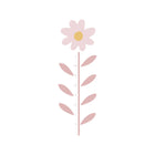 Pink Daisy Flower Growth Chart Wall Decal with Stem Ruler and Leaves, Isolated View | Bambi Baby