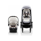 Pearl Grey Woven Premium Infant Travel System - Full Set Front View, Juni Stroller & Tura Seat | Bambi Baby