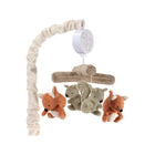 Treetop Fox Woodland Crib Mobile - Plush Fox and Squirrel Figures with Music Box Arm | Bambi Baby