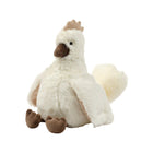 White High-Pile Faux Fur Peep Chicken Plush with Fluffy Tail - Left Side Angle | Bambi Baby