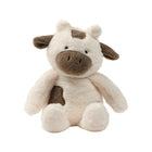 Cream Faux Fur Milkshake Cow Plush Stuffed Animal Seated - Full Body View | Bambi Baby