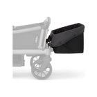 Black Soft-Sided Storage Basket Clipped to Veer City Stroller Rear Frame - Side Isolation View | Bambi Baby