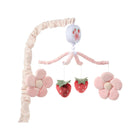 Blush Pink Velour Musical Strawberry Crib Mobile - Side Angle with Arm Detail | Bambi Baby