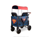 Navy WonderFold Superman Special Edition 4-Seat Stroller Wagon - Rear 3/4 View | Bambi Baby
