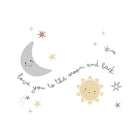 Little Star Smiling Moon Sun & Stars Nursery Wall Decals - Individual Pieces Flat Lay | Bambi Baby