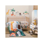 Lollipop Jungle 3-Piece Crib Bedding Set with safari wall decals and crib mobile - Full Nursery Scene | Bambi Baby