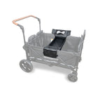 Black WonderFold X4 Snack Tray with Mesh Cup Holders Installed in Wagon - Angled View | Bambi Baby