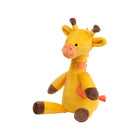Golden Minky Plush Giraffe Butterscotch Seated with Orange Spots and Brown Velour Feet - Front Left View | Bambi Baby