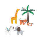 Multicolor Jungle Animal Nursery Wall Stickers - Full Set View, White Background | Bambi Baby
