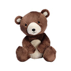 Brown Minky Sleepytime Bear Plush Toy Buster - Seated Front View with Cream Muzzle | Bambi Baby