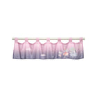 Pink to Lavender Ombre Tab-Top Nursery Valance with Tutu Animal Print - Full View | Bambi Baby