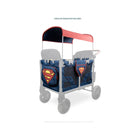 Navy & Red WonderFold Superman Accessory Kit on W4 Stroller Wagon - Rear 3/4 View | Bambi Baby