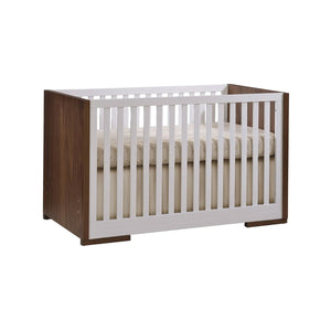 Walnut & Linen Solid Wood Convertible Crib - 3/4 Angle | Bambi Baby
