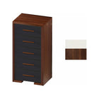 Walnut Dusk Wood Lingerie Chest with Color Swatch - Angled View | Bambi Baby