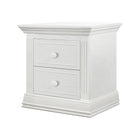 Vintage White Wood Sorelle Providence Nursery Nightstand 2-Drawer - Side Angle | Bambi Baby