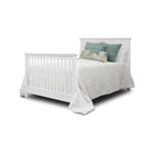 White Hardwood Full Size Rail Kit Crib-to-Bed Conversion - Angled View | Bambi Baby