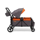 Bonfire Orange Grey Jeep Sport All-Terrain Stroller Wagon - Canopy Extended Side View | Bambi Baby