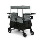 Grey Shadow Jeep Aries Stroller Wagon by Delta Children - Side Profile with Canopy & Trays | Bambi Baby