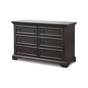 Autumn Dark Wood Sorelle Portofino Double Dresser 6-Drawer - Front Angle | Bambi Baby