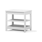 White Sorelle Sierra Kids Nightstand with Open Storage Shelves - Side Angle | Bambi Baby