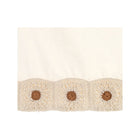 Beige Cotton Farmhouse Crochet Crib Skirt - Sunflower Motif Front View | Bambi Baby