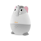Grey White Crane Baby Mini Elephant Cool Mist Humidifier - 3/4 Angle with Controls | Bambi Baby