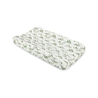 Green Leaf Print Quilted Changing Pad Cover - Three-Quarter View | Bambi Baby