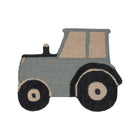 Gray Tufted Wool Tractor-Shaped Nursery Rug - Side Profile View | Bambi Baby